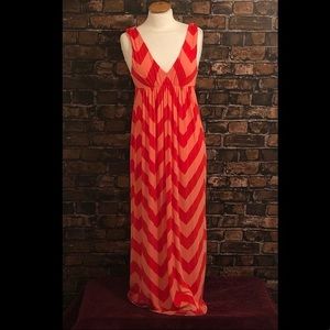⭐️ J. Crew Melon Chevron Maxi Dress Small